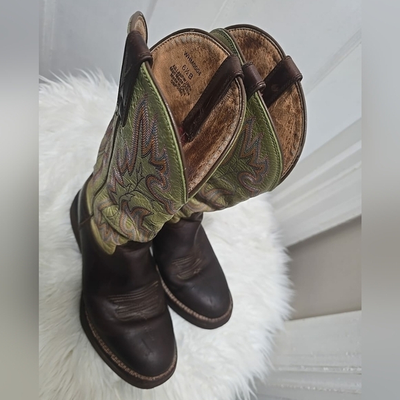 Smoky Mountain Brown/Green Hopalong Western Cowboy Boot 6.5B 🌴 - Picture 3 of 13